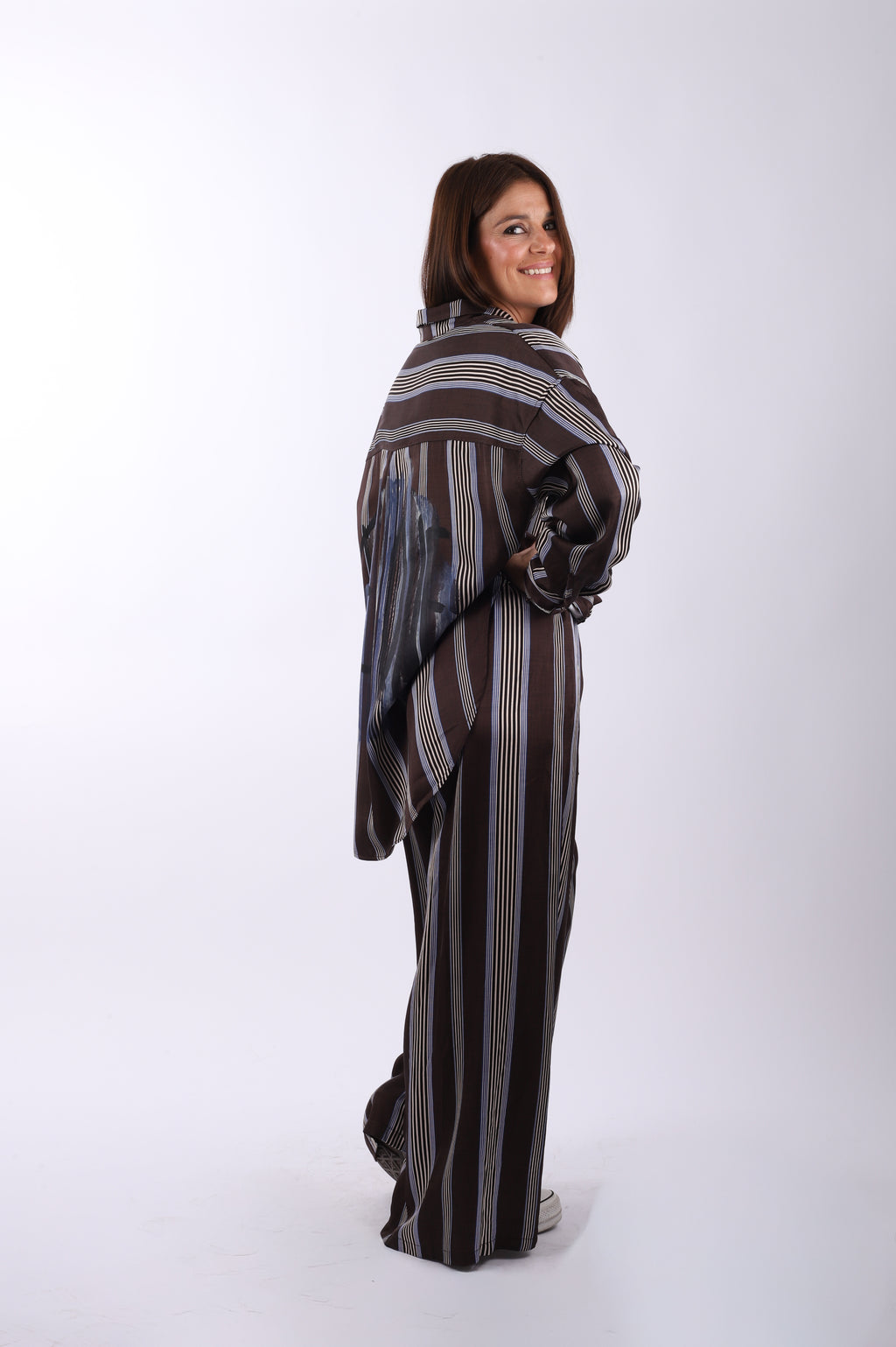 Conjunto pijamero rayas The one "Brown"