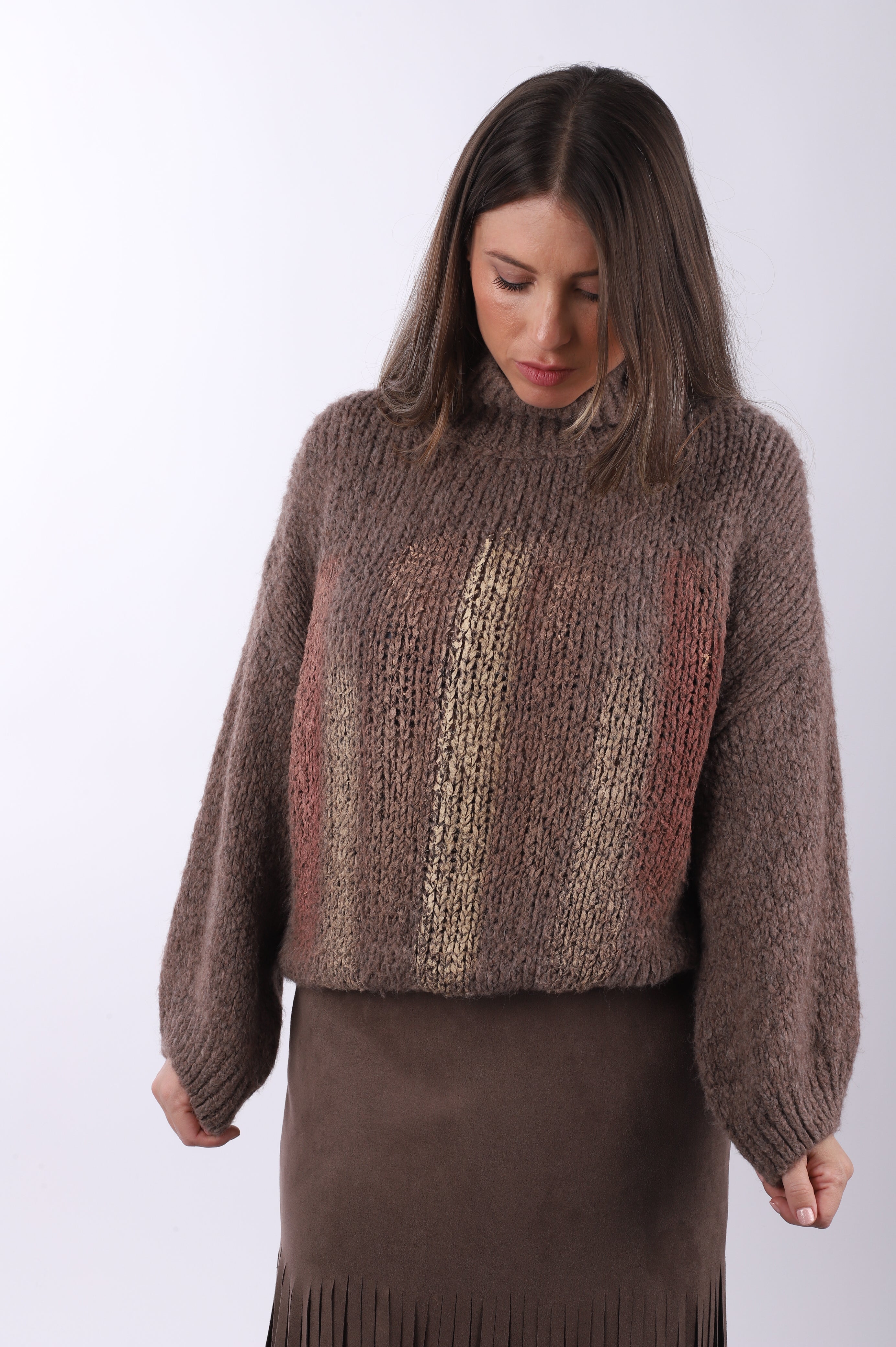 Conjunto flecos jersey "Brown"