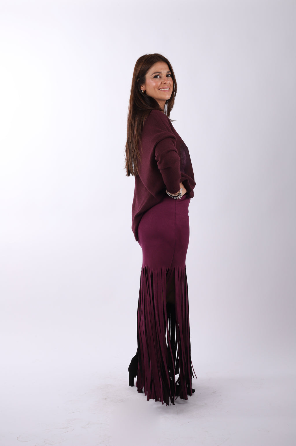 Conjunto flecos jersey "Burgundi"
