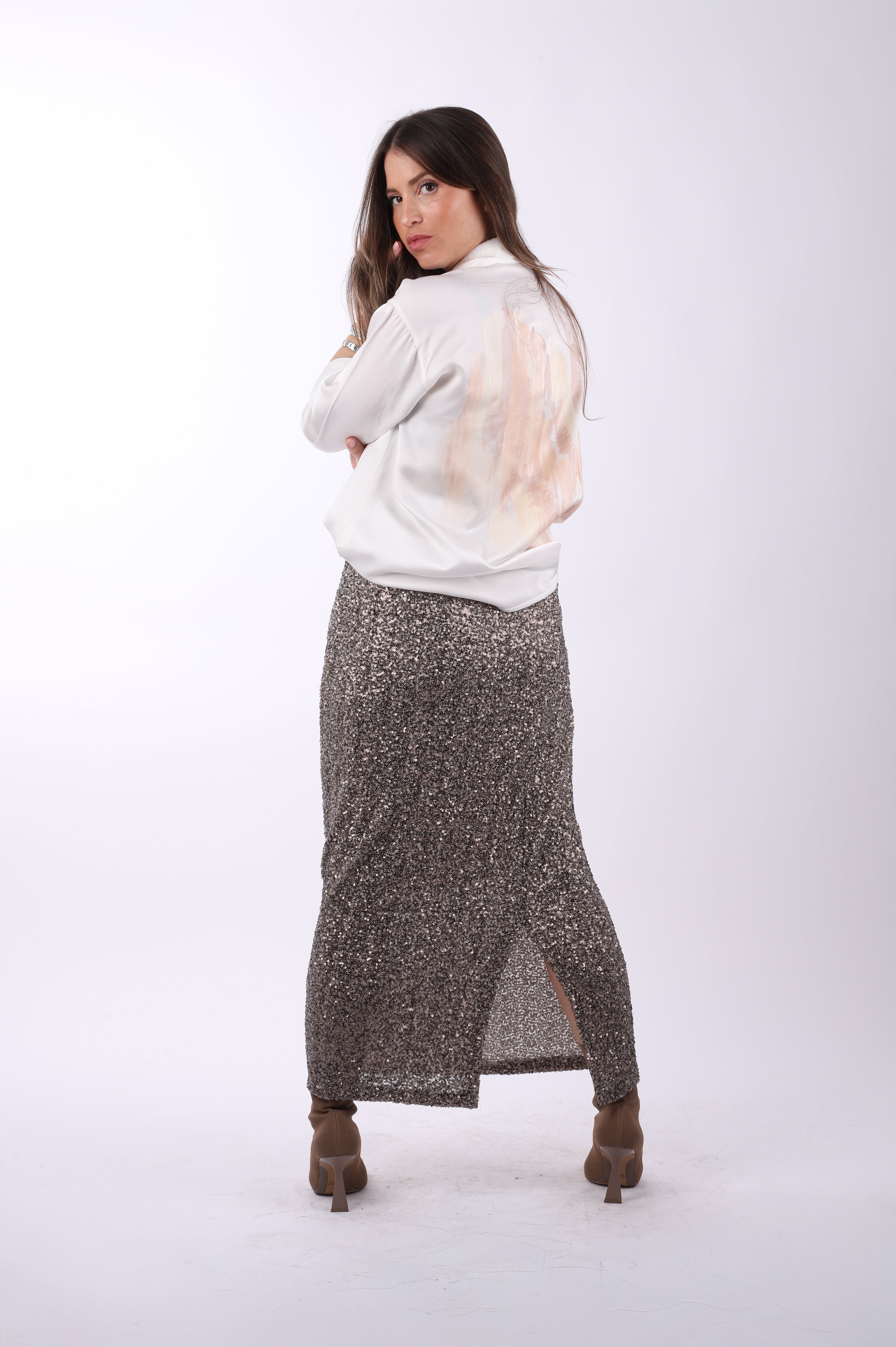 Conjunto lentejuelas "Beige"