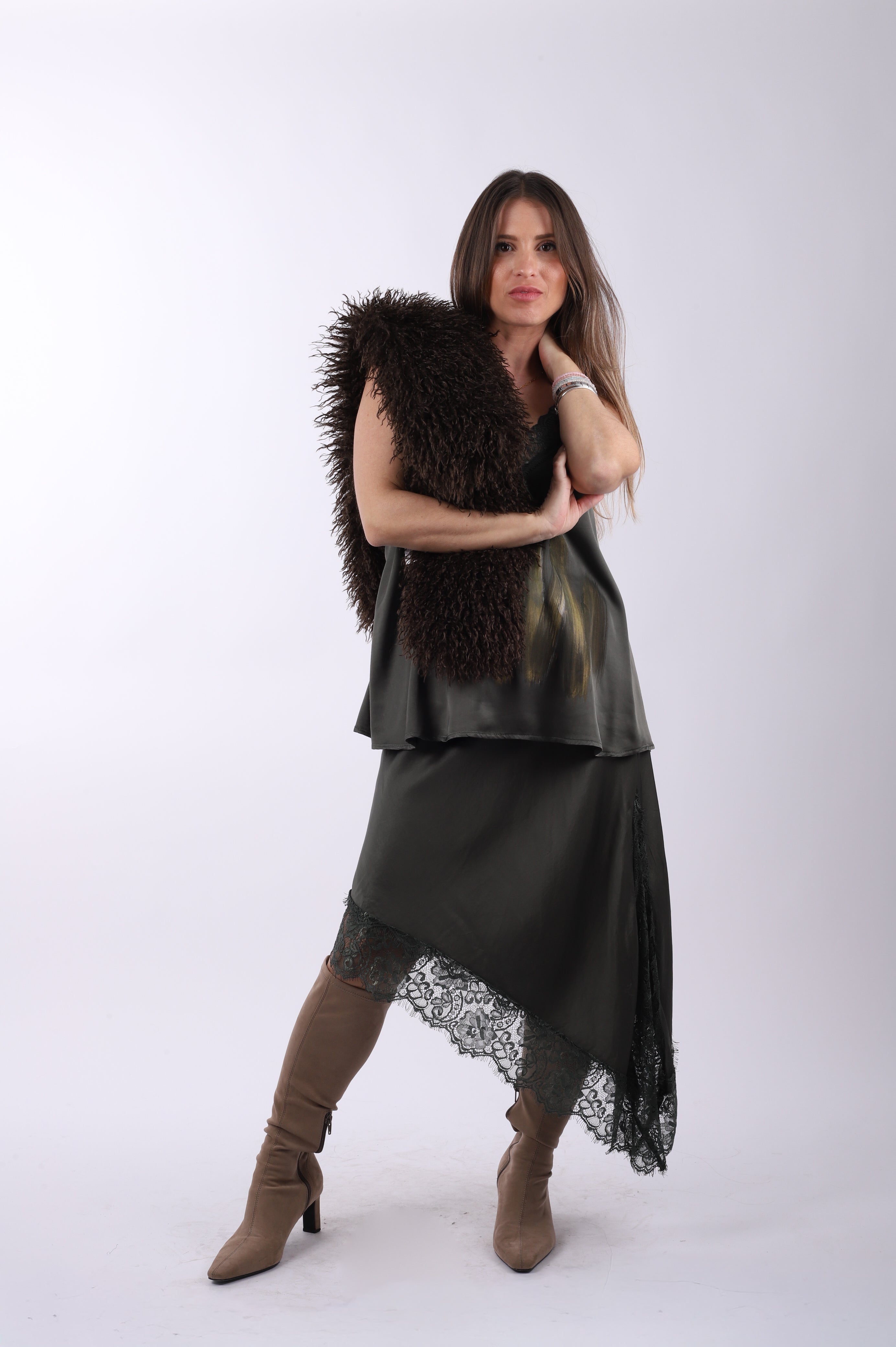 Conjunto lencero asimétrico "Green"