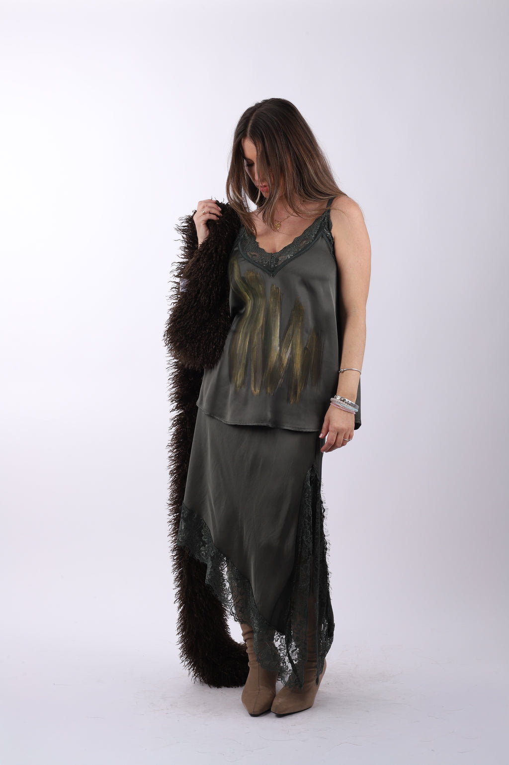 Conjunto lencero asimétrico "Green"