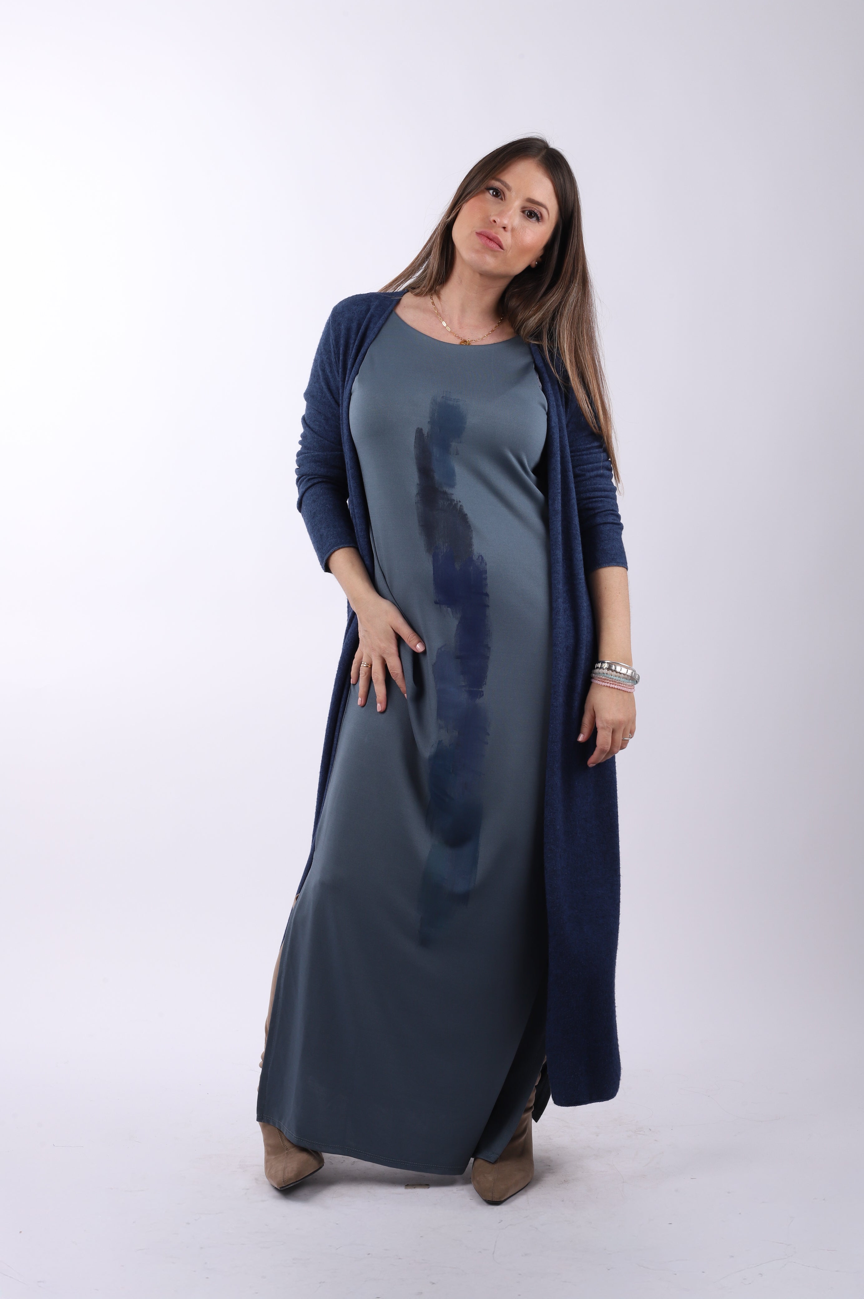 Vestido seda fria "Blue"