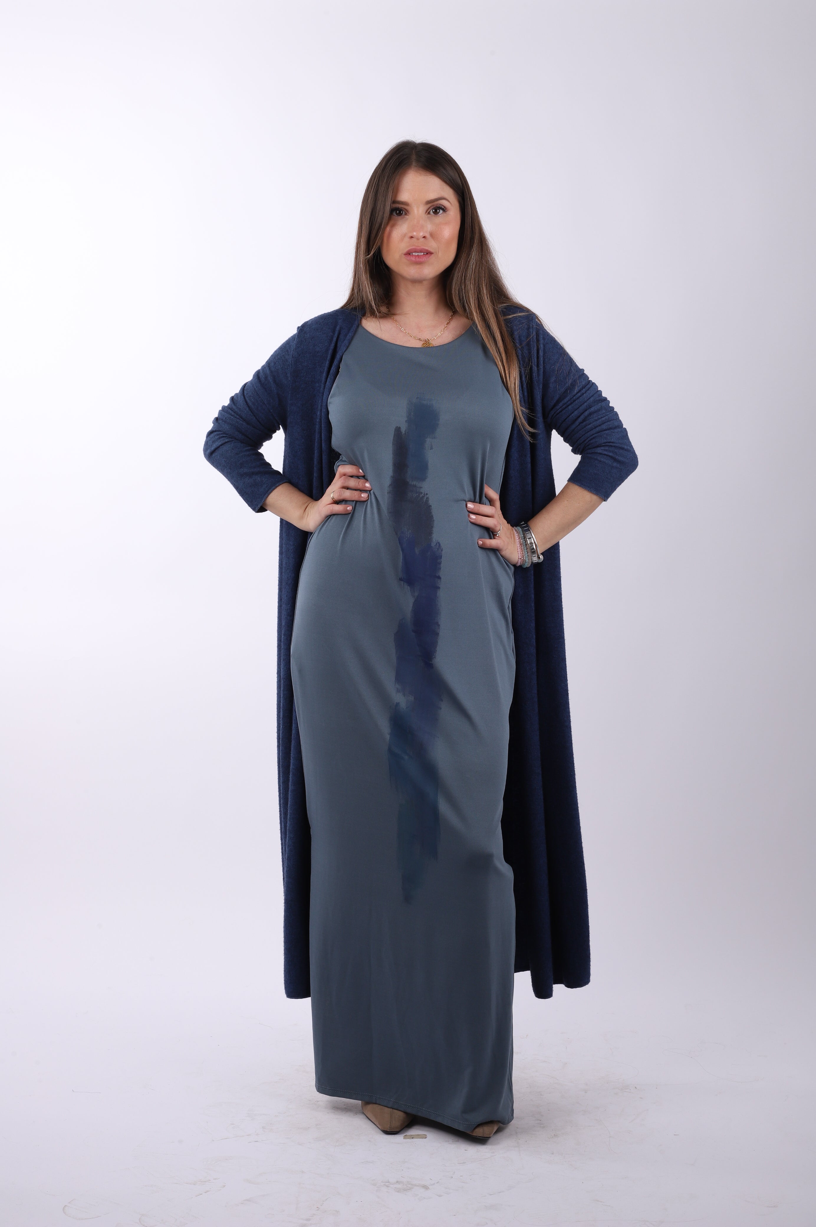 Vestido seda fria "Blue"