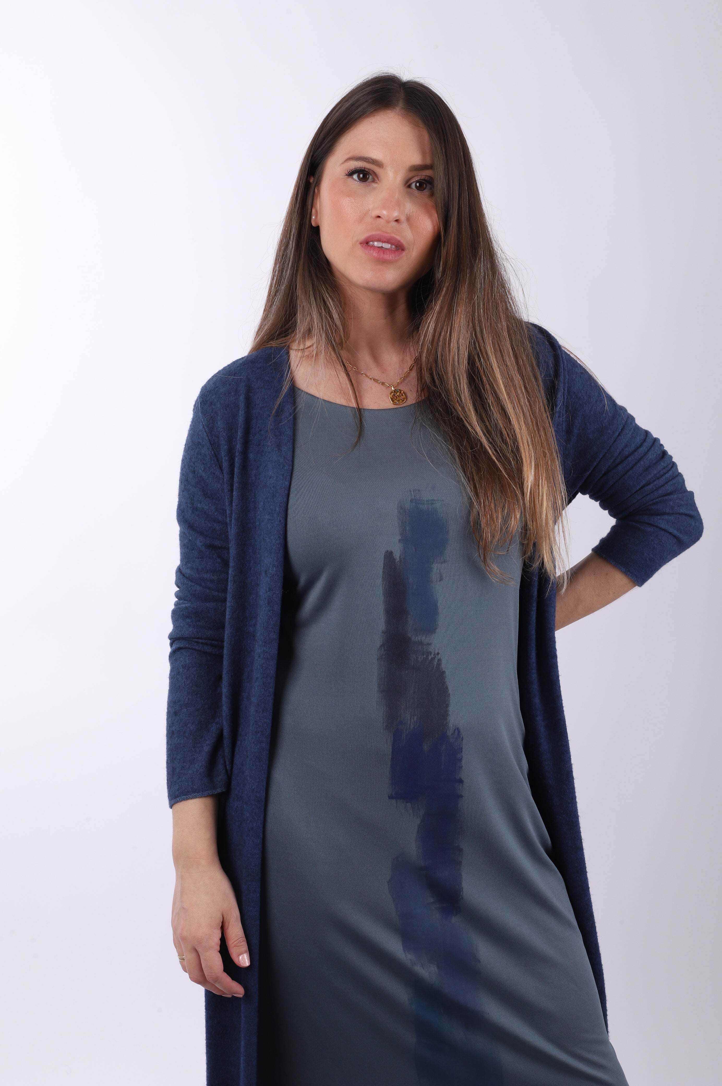 Vestido seda fria "Blue"